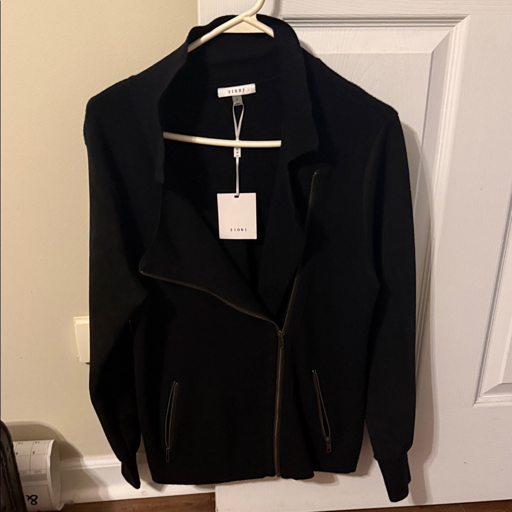 Sioni Black Zippered Women's Blazer